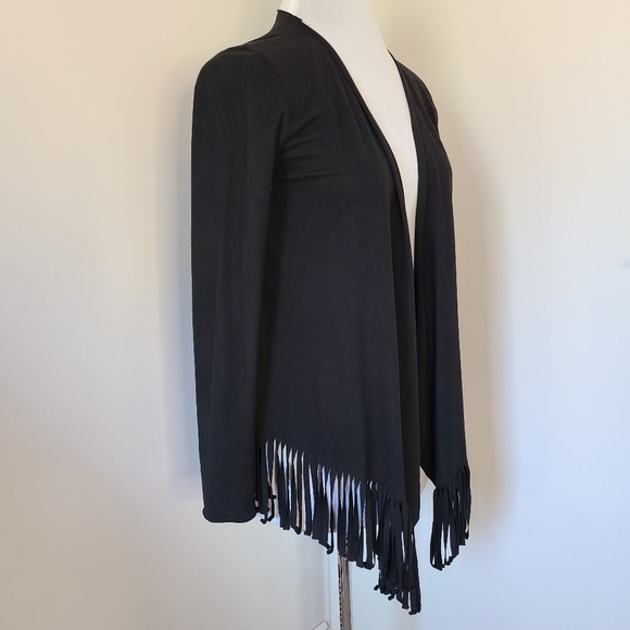 Black Fringe Open Cardigan XS - Picture 4 of 5